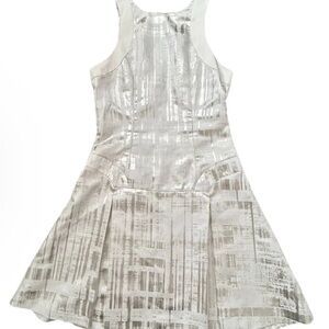 ICB NY White & Silver Sleeveless Dress Sz 4